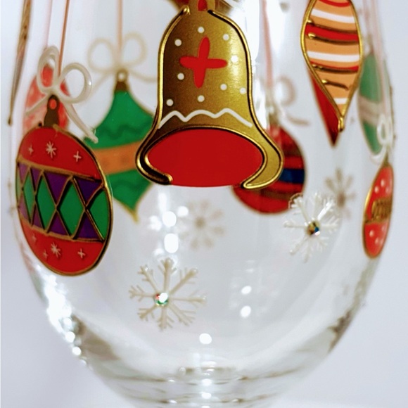 10 inches tall Christmas bulb sparkling wine glass perfect . - Picture 3 of 7